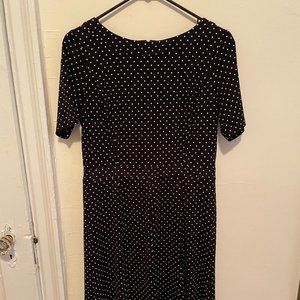 Midi Navy White Polka Dot Dress